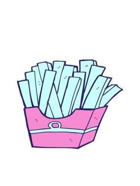 Patates kızartmalarının hareketli animasyonu