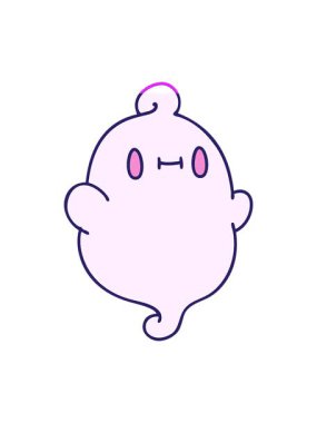 Mutlu bir cadılar bayramı hayaletinin çizgi filmini canlandırın.