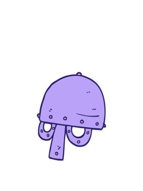 Çizgi film karalama Viking miğferinin zıplama hareketi animasyonu