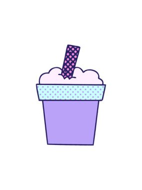 Çizgi roman tarzı çizgi film dondurma makinesinin hareketli animasyonu