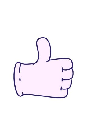 Çizgi film eldiveninin canlandırmasını büyütmek başparmak işareti vermek