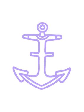 Bir çapa simgesinin siyah çizgi biçimi ile dövmenin titreşimli hareket animasyonu