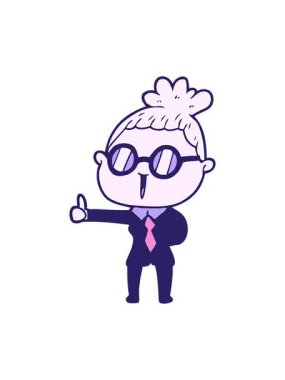 gözlük takan karikatür kadın animasyonunu renklendir