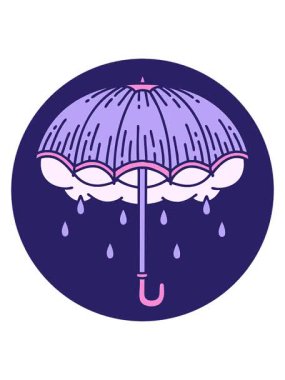 bir şemsiye ve fırtına bulutunun hareketli görüntüsü