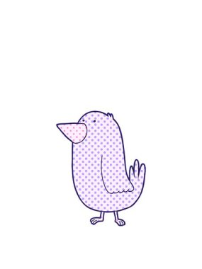 Retro kuşun çizgi filminin zıplama hareketi animasyonu