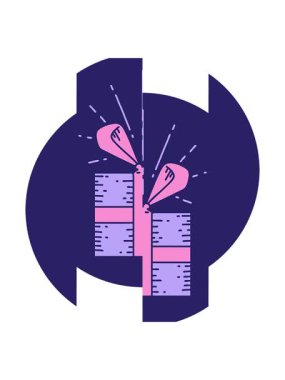 Dövme stili Noel hediyesinin bölünmüş hareket animasyonu