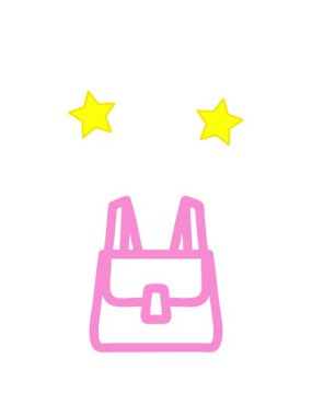 okul çantasının dönen yıldız animasyonu simgesi