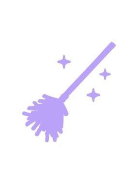 Dikkat çekici çizgi karalaması sihirli süpürge sopası süpürücü ikon