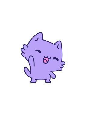 Şirin, mutlu bir kedinin çizgi filminin gösterişli satış animasyonu.