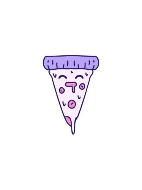 Erimiş peynirli pizza diliminin gösterişli satış animasyonu.