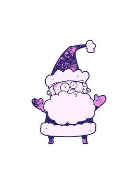 Karikatür çizgi filminin basıncının artması kafası karışmış Noel Baba 'nın omuz silkmesi.