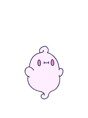 Mutlu bir cadılar bayramı hayaletinin çizgi filminin zıplama hareketi.