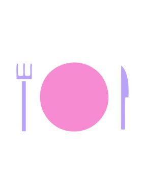 tabak ve çatal bıçak sembolünün hareketli animasyonu