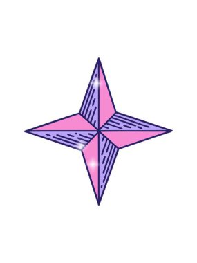 Geleneksel dövme yıldızının parıltı etkisi