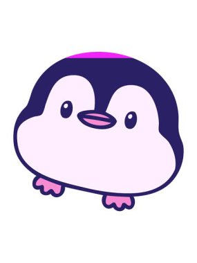 Sevimli bir noel pengueninin çizgi filmini canlandırın.