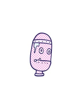 Çizgi film çizgi robotik kafanın gösterişli satış animasyonu