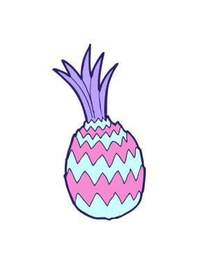 Çizgi film ananasının pixelize etkisi