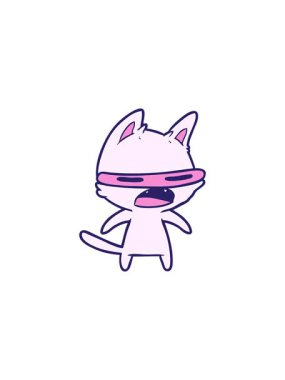 Güzel güneş gözlüklü konuşan kedi çizgi filminin satış animasyonu