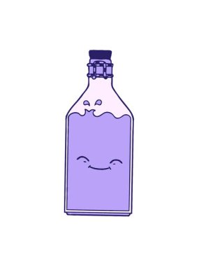 Eski su şişesi çizgi filminin titreşimli animasyonu