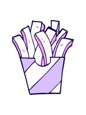 Çizgi film karikatür kızartmalarının neon ışık efektleri