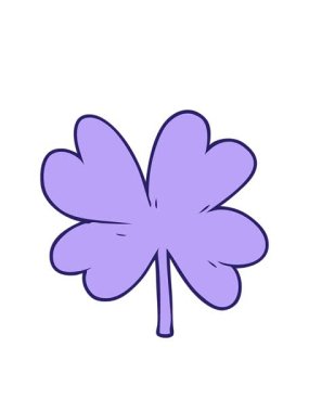 Yanıp sönen dört yapraklı yoncanın çizgi film animasyonu