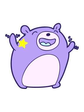 Parıldayan yıldızlar çizgi film ayılarının kahkahalarının animasyonunu etkiler