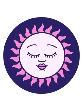 Yüzü olan folklor güneşinin animasyonunu renklendir