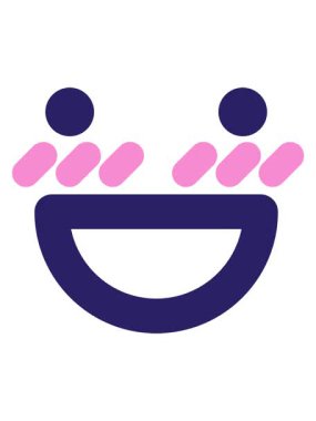 Mutlu kızaran yüz simgesinin pixelize etkisi