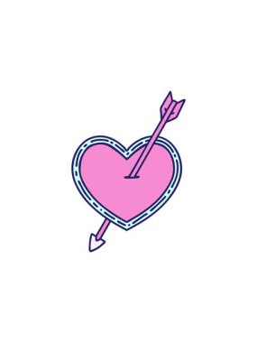 Dövmenin yıldız patlaması etkisi. Okun ve kalbin geleneksel şekli.