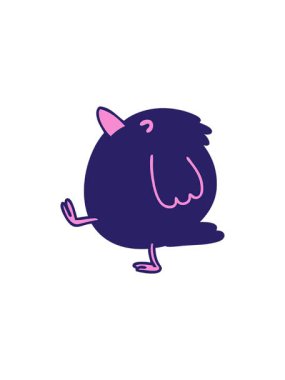 Mutlu bir kuş yürüyüşünün radyoaktif ışıldayan animasyonu