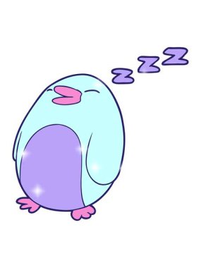 Uyuyan penguen çizgi filminin ışıltı etkisi