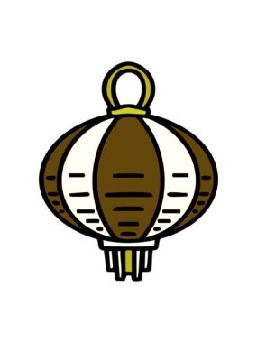 Geleneksel olarak yapılmış Japon asma fenerinin renkli animasyonu