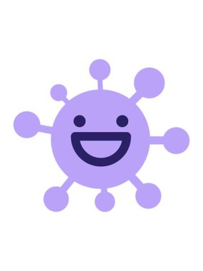 Mutlu bir virüsün çizgi filmini salla ve durdur.