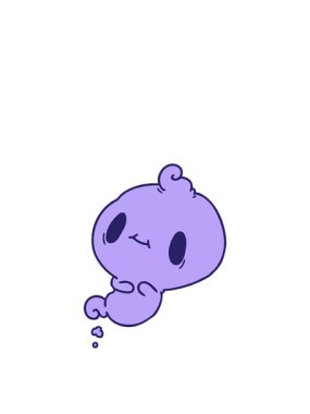 Güzel bir kawai hayaletinin canlandırmasının zıplama hareketi.