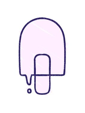 Dondurma Tebeşir Çiziminin titreyen hareketli animasyonu