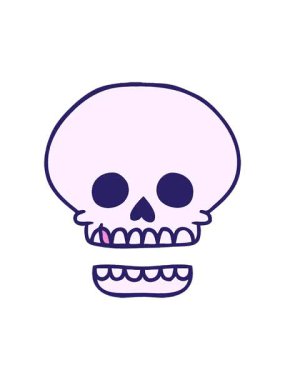 Bir kafatası karalaması çizilmiş el hareketlerinin animasyonu