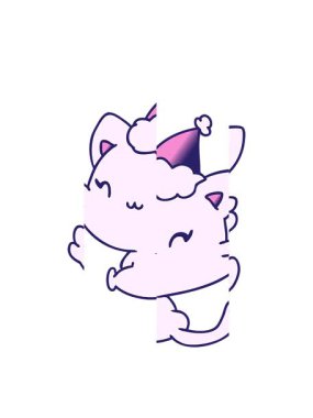 El animasyonunun bölünmesi Kawaii kedisinin Noel gradyan çizgi filmi