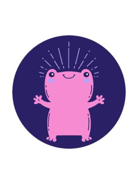 Dövme stili mutlu kurbağa hareketli animasyonu