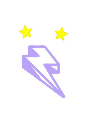 dönen yıldızlar yıldırım simgesinin animasyonu