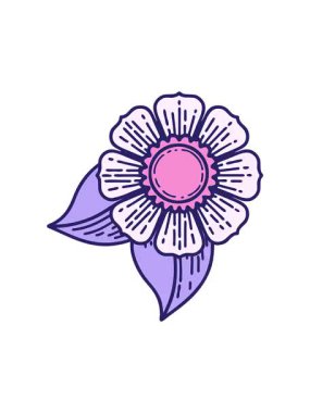 Bir çiçeğin ikonik dövmesinin dönen hareket animasyonu