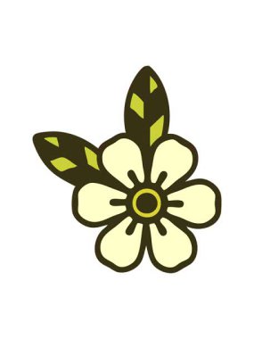 Çizgi film çiçek karalama tasarımının renk animasyonu değişiyor