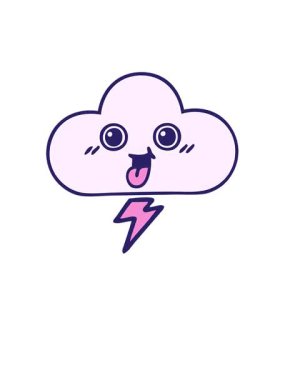 Bir fırtına bulutunun karikatürünün yükseliş ve yüzme animasyonu