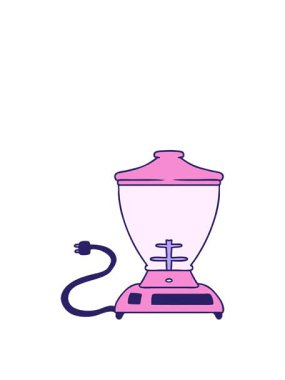 Bir yemek karıştırıcısının el çiziminin zıplama hareketi animasyonu