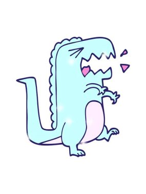 Karikatür karalamalarının ışıltılı efektleri kükreyen t rex