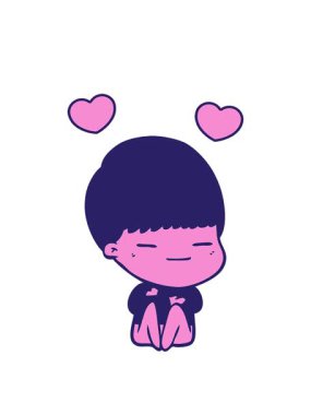 dönen kalpler çizgi filmdeki kendini beğenmiş çocuğun animasyonu