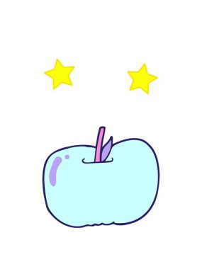 dönen yıldızlar bir elmanın çizgi filminin animasyonu