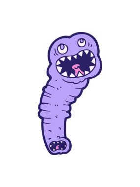 Çizgi film sülüğünün basınçlı animasyonu