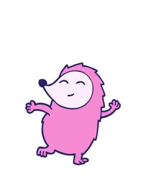 Çizgi film karalamalarının animasyonunu genişletiyorum mutlu kirpi.