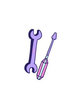 anahtarın radyoaktif parlayan animasyonu ve bir tornavida