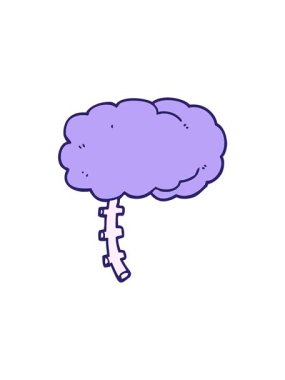 Bir beynin çizgi film karalamalarının dönen hareketi.